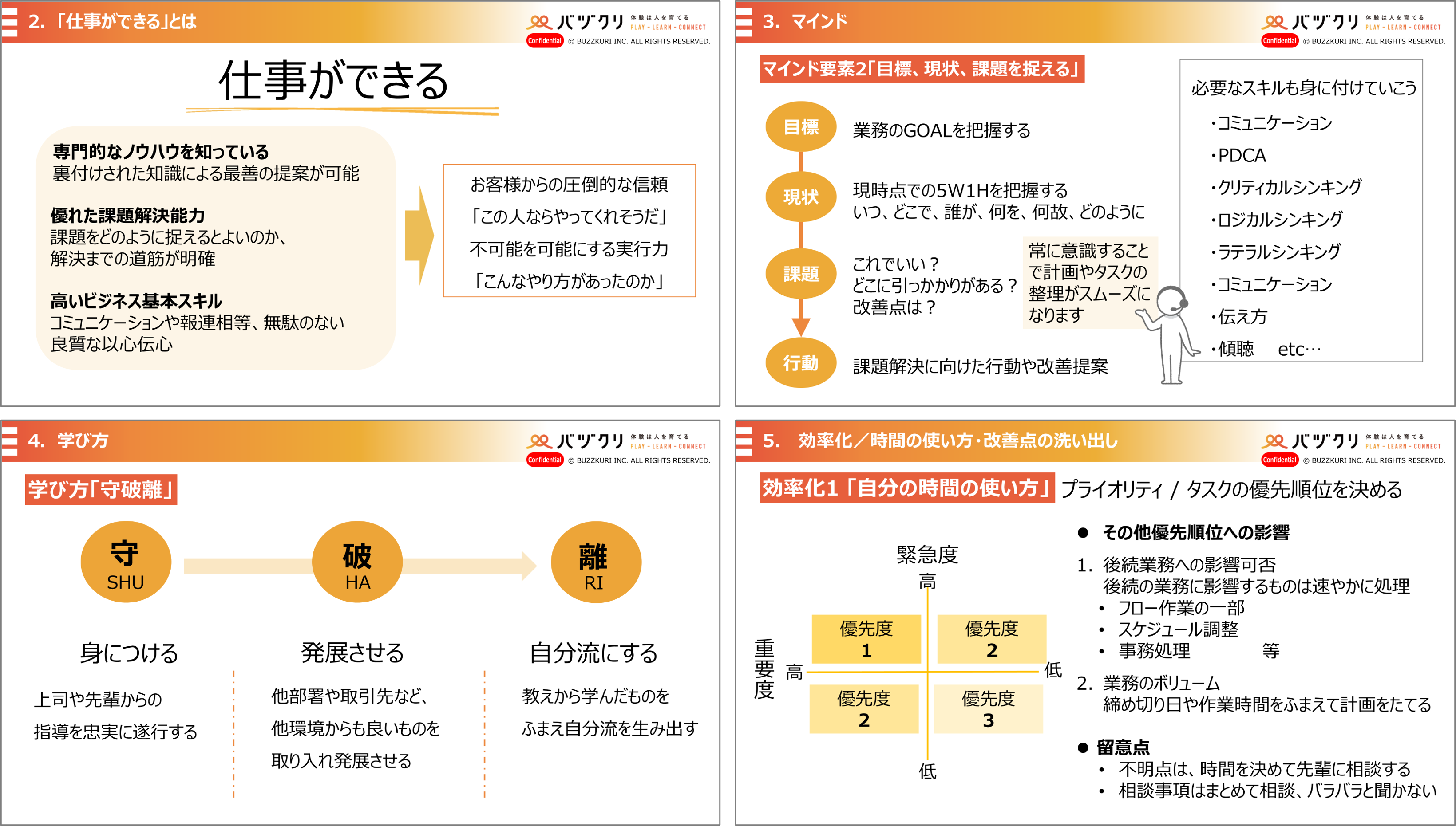 仕事の進め方研修 新入社員編 〜マインドとタイムマネジメントを身
